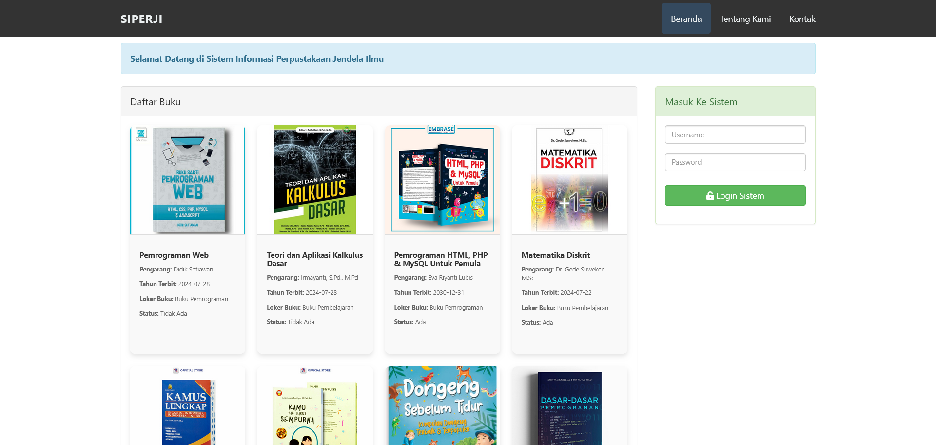 SIPERJI - Library Management System